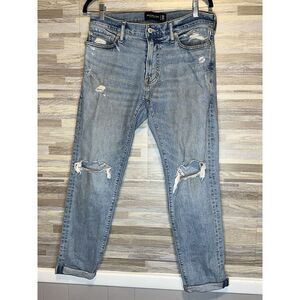 Abercrombie And Fitch Skinny Stretch Jeans  Cuffed Ankle  Size 30x30 Woman #223